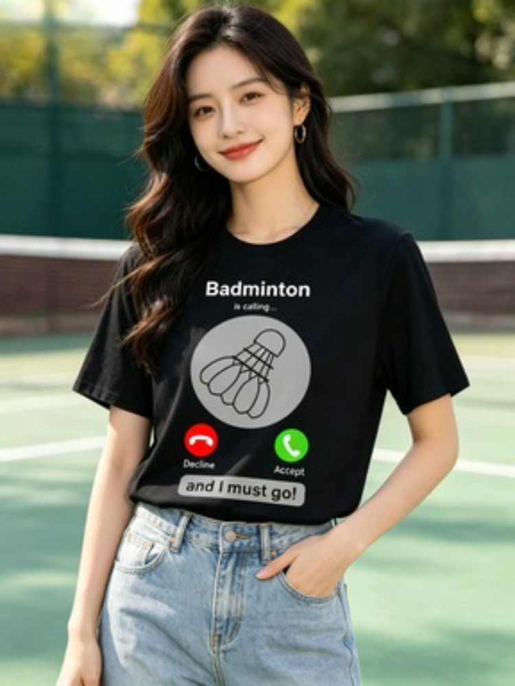 Women's Fun Badminton T-Shirt  - огляд і ціна Badminton Quotes Short
